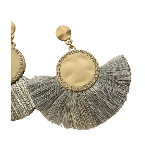 LOFT Jewelry - NWT LOFT Gold & Silver Fringe Fan Earrings